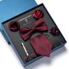 8-Piece Men's High-Grade Tie Set with Gift Box for Weddings and Formal Events