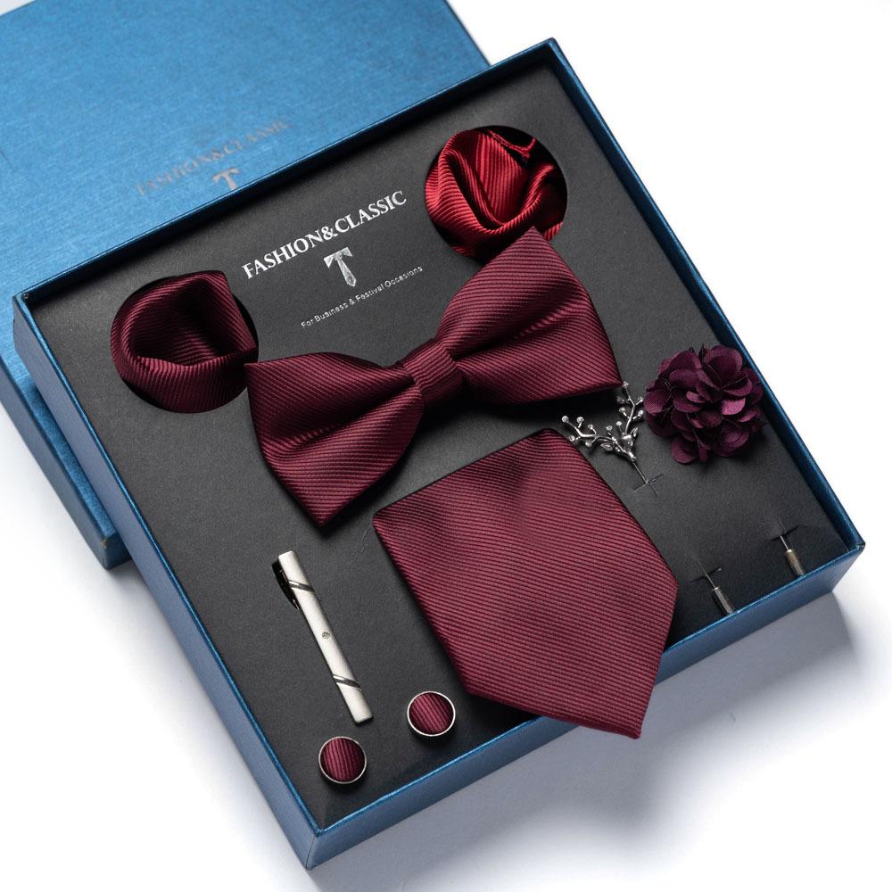 8-Piece Men's High-Grade Tie Set with Gift Box for Weddings and Formal Events