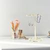 4pcs T Shaped rring Display Stand Jewellery Display Stand Photo Props T Shape Slotted Necklace Stand for Store Closet