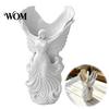 Durable Resin Pen Container 3D Printed Angel Wings Vase & Holder, Sculpture Winged Holder Desktop Decor, Multi?Functional Dry Flower Vase, Artistic