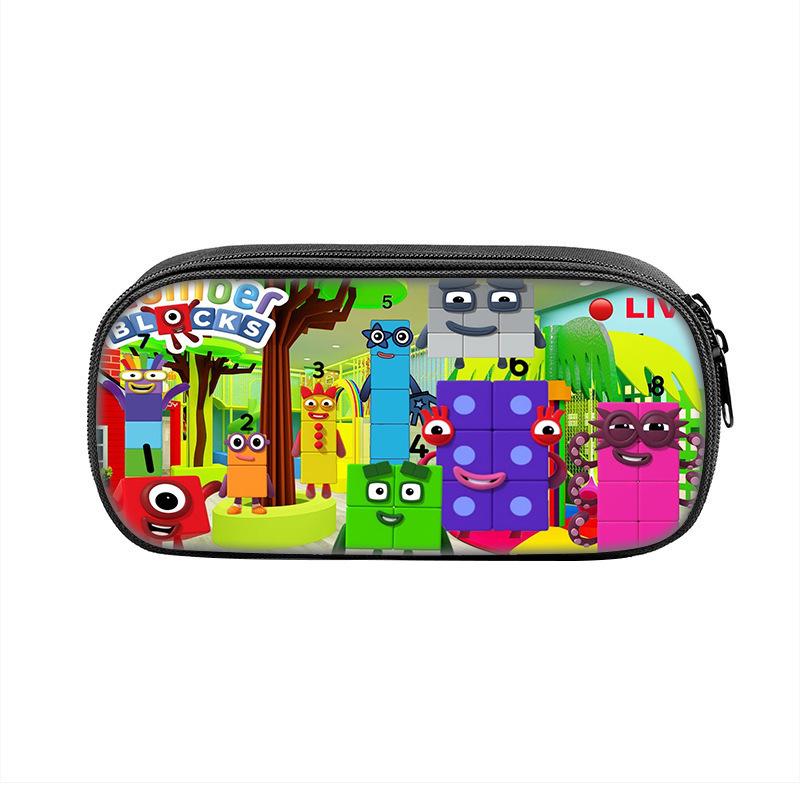 Estuche Grande de Lápices con Estampado de Numberblocks: Bolsa de Papelería de Bloques de Construcción Periférico de Juego