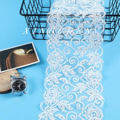 Beidseitige Perlenstickerei Spitzenzubehör Spitze Heimtextil Kinderbekleidung Hochzeitskleid Perlenbesetzte Spitze 15 cm