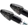 4 X Mini Indicador Universal Preto Matizado Led Motocicleta Indicadores Wizard 2 Pares De Indicadores