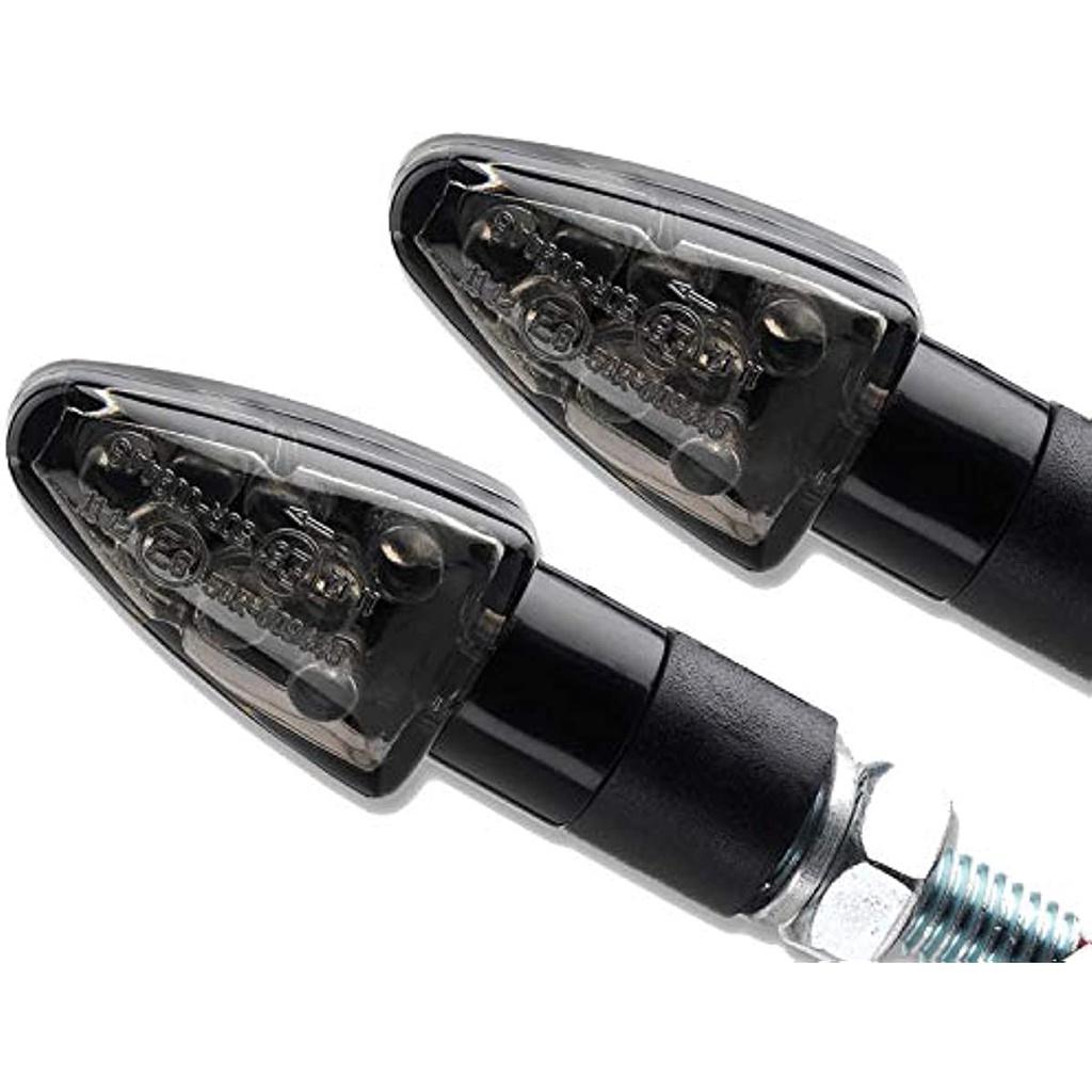 4 X Mini Indicador Universal Preto Matizado Led Motocicleta Indicadores Wizard 2 Pares De Indicadores