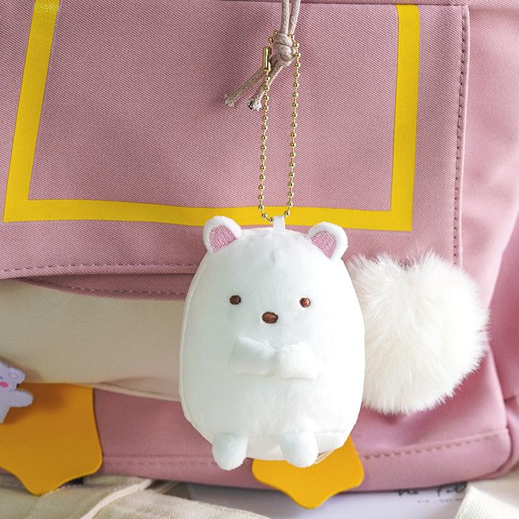 Cute Fried Shrimp Plush Keychain Cartoon Doll Bag Charm Girly Pendant Toy