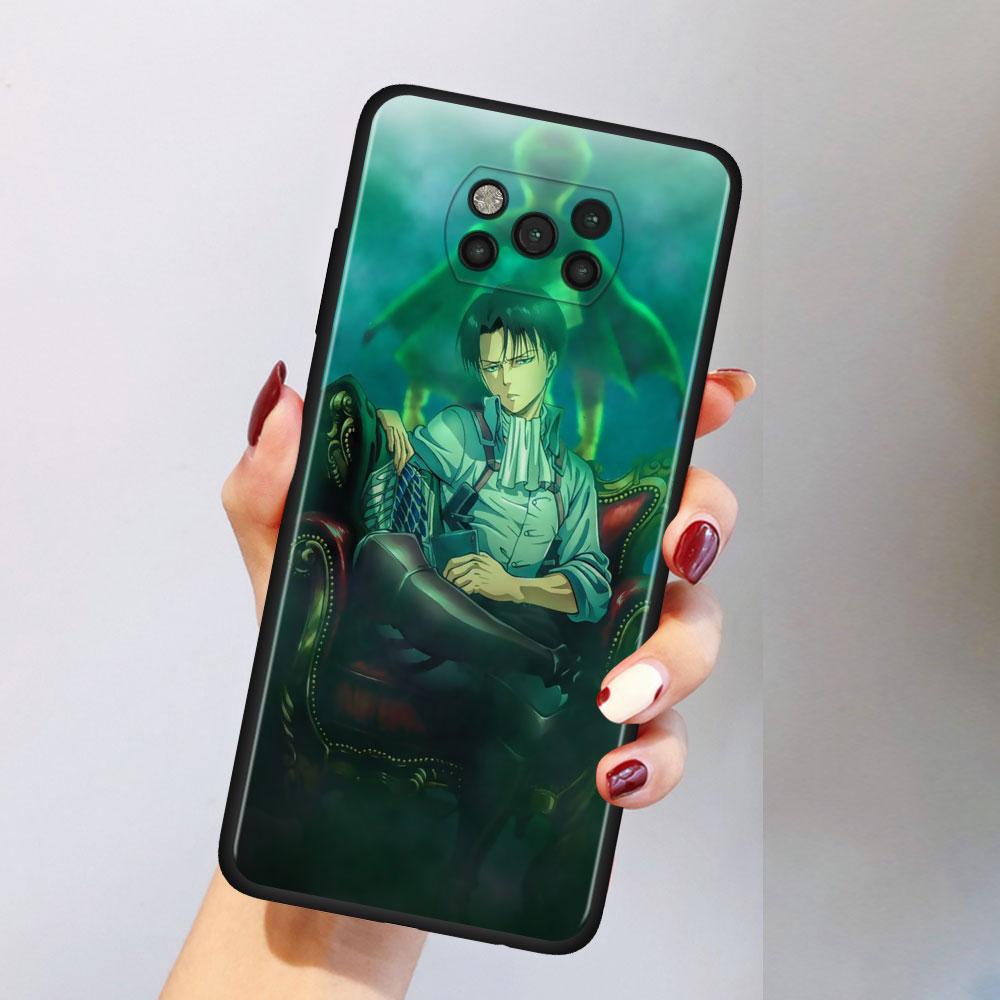 Anime Japanese Attack On Titan Case For Xiaomi Mi Poco X3 M3 Pro X4 NFC F3 GT Pocophone F1 Black TPU Soft Cover Cellphones Capa