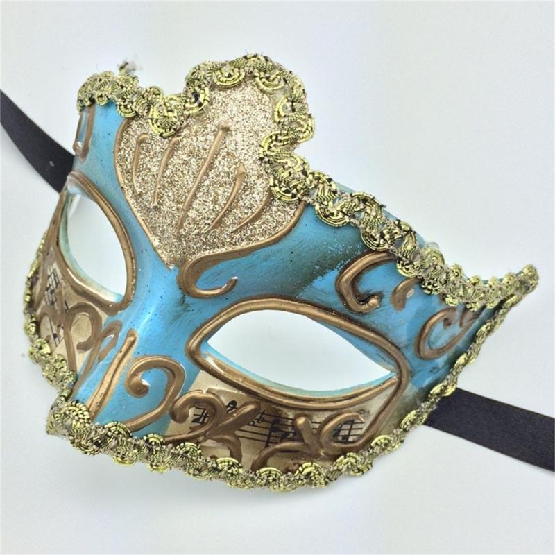 Unisex Masquerade Mask Half Face Mask Halloween Party Mask Hand Painted Masquerade Eye Mask For Men Women Cosplay