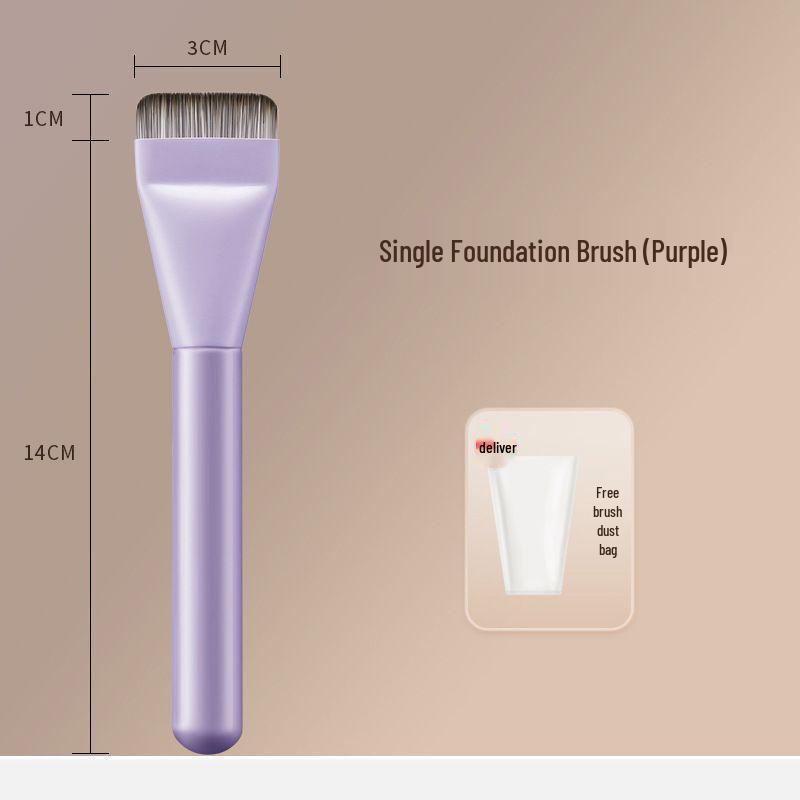 Single-Shape Flat Head Foundation Brush for Flawless Nude Skin and Light Concealer