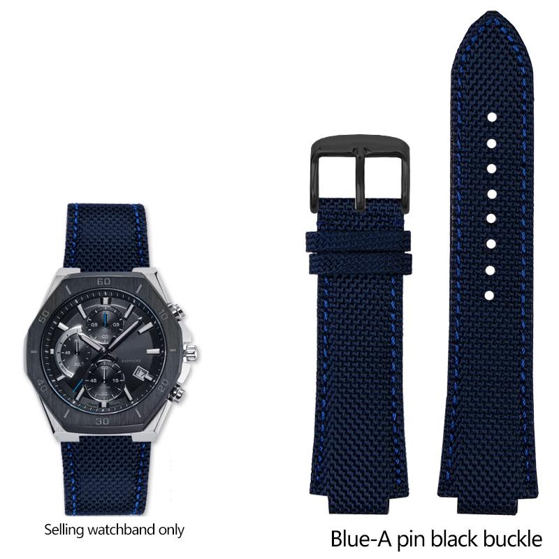 Neues Nylon-Canvas-Lederboden-Uhrenarmband für Casio Edifice Serie GST-B400 EFB-680 ECB-10D Uhrenarmband Silikonband Armband