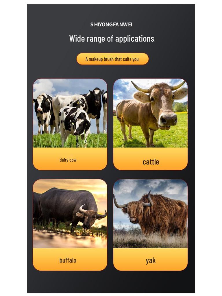 Cow Body Brush for Scratching and Massage - Dairy Livestock Cleaning Tool