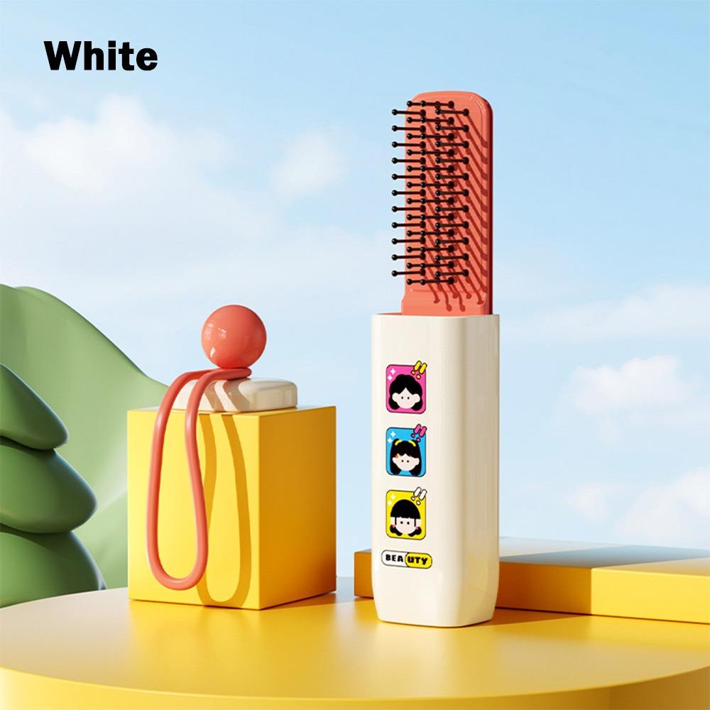 

New Portable Dopamine Comb with Mirror Dopamine Massage Comb with Lanyard Airbag Combs Travel Use белый