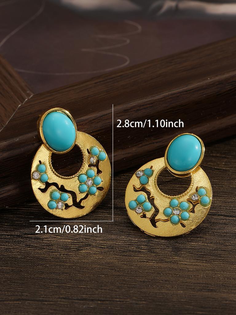Bohemian turquoise Pendant Earrings Vintage Style New Women's Accessories Jewelry