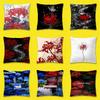 Red Spider Lily Tokyo Flower Throw Pillow Case For 45x45cm 40x40cm 55x55cm 50x50cm 30x30cm Square Car Pillowcase Shell