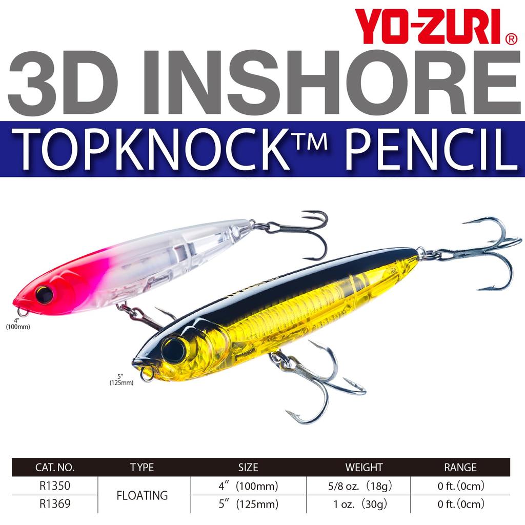 YO-ZURI Saltwater Lure 3D Inshore Top Knock Pencil 100mm Color Pearl Candy