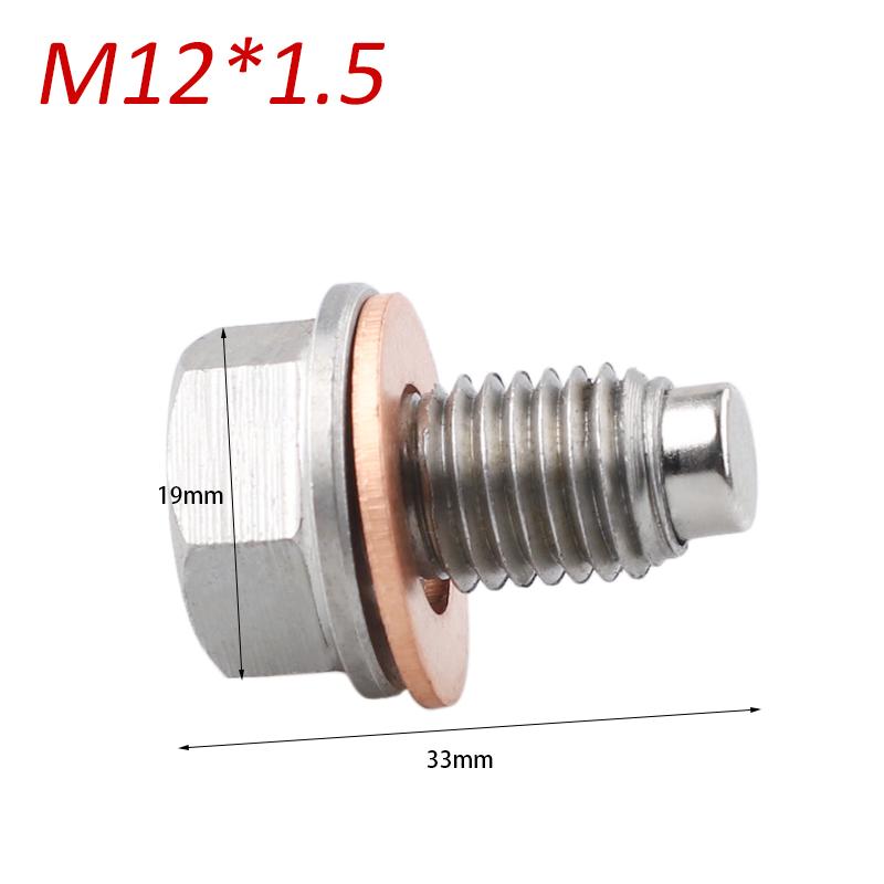 M12x1.25/1.5/1.75 M14x1.5 M16x1.5 M18x1.5 Magnetic Stainless Steel Oil Drain Plug Sump Drain Nut Bolt with Gasket Crush Fuel System Fittings7