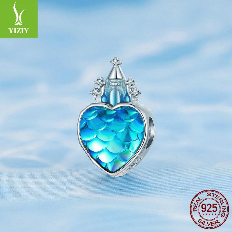 Design Eisburg Armband Perlen, Winterliche Atmosphäre Kristall S925 Silber DIY Perlenzubehör