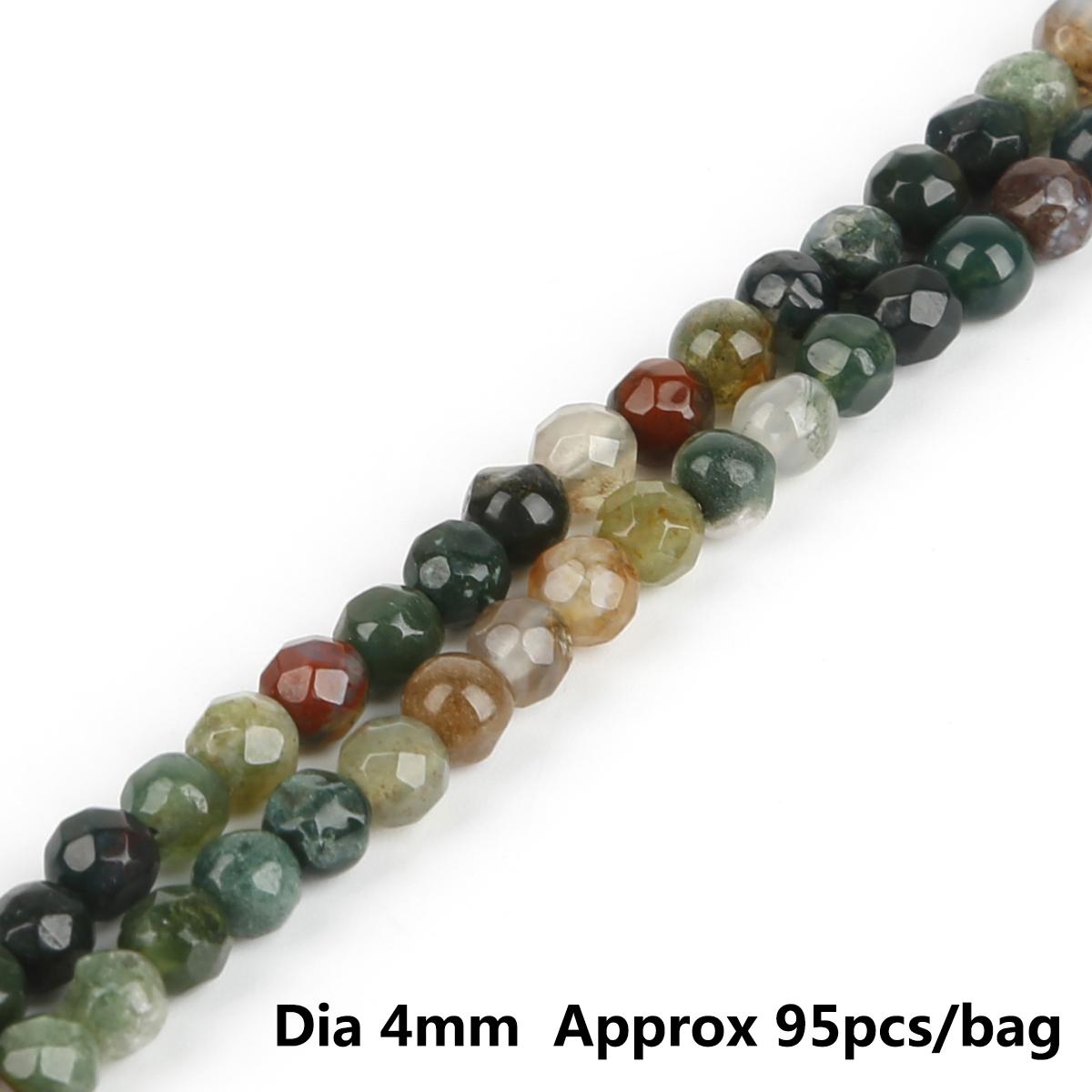 

Бусины из натурального граненого индийского камня для изготовления ювелирных изделий, браслета «сделай сам», 4/6/8/10 мм, прядь 15 дюймов 4mm 95pcs