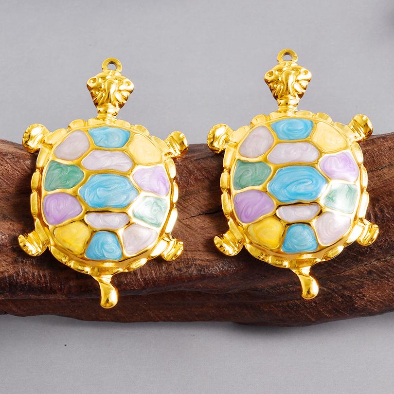2 Stück Roter Hummer Krebs Koralle Echtsilber Vergoldet Edelstahl Emaille Anhänger Für Schmuckherstellung Zubehör DIY Strand Halsketten Anhänger