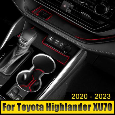 For Toyota Highlander XU70 2020-2022 2023 Kluger Door Groove Mat Cup Anti Slip Gate Slot Mat Cup Holder Non-slip Pad Accessories