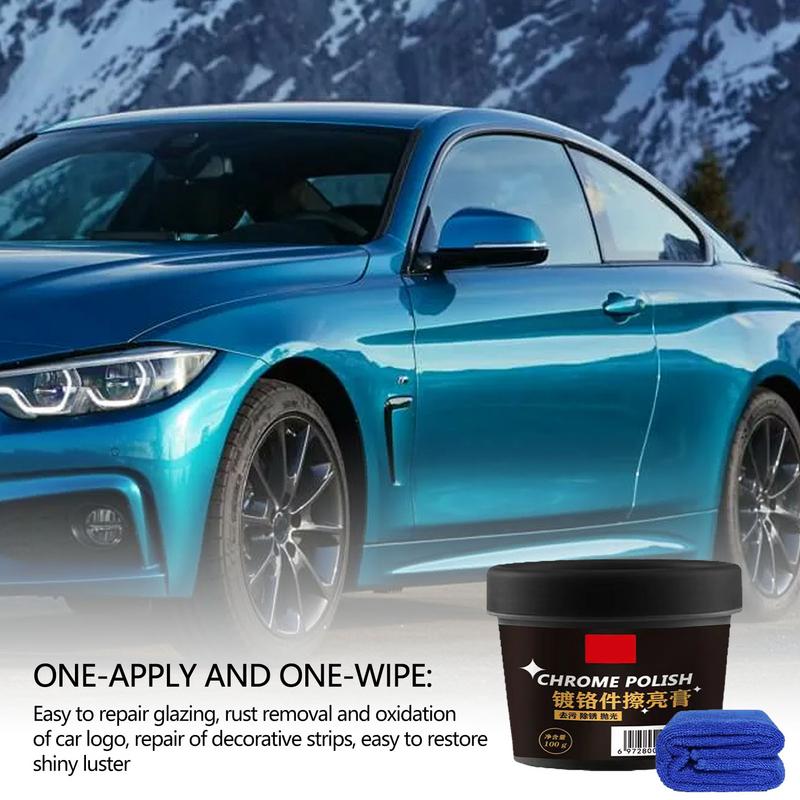 Chrom-Rostentferner 100 g, Auto-Chassis, Entrostungsmittel für Auto & Zuhause, Autoteile, Metallpoliermittel, lang anhaltende Wasserflecken