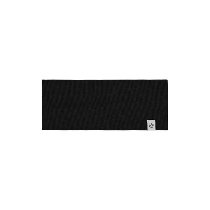 MINIMAL RIBBED WIDE HAIR BAND BANDANA_BLACK