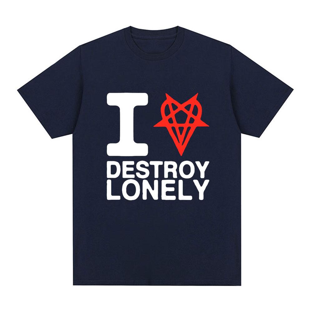 I Heart Love Destroy Lonely T Shirt Unisex Women Clothing Fashion Harajuku Opium Tshirt 100 Cotton Casual Cozy Oversized Tshirts