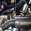 Air Intake Filter Kit 76mm/3inch Cold Air Universal Car Intake Pipe Carbon Fiber with Intake Hose High Flow