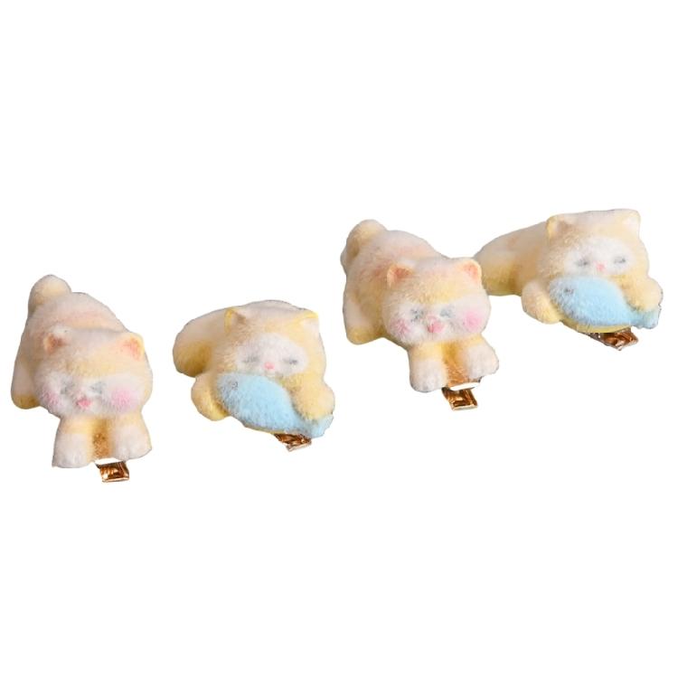 Nonslip Hair Clip For Sports Dance Cute Cats Design Barrettes Strong Hold Comfortable Hairpiece Cartoon Accessory