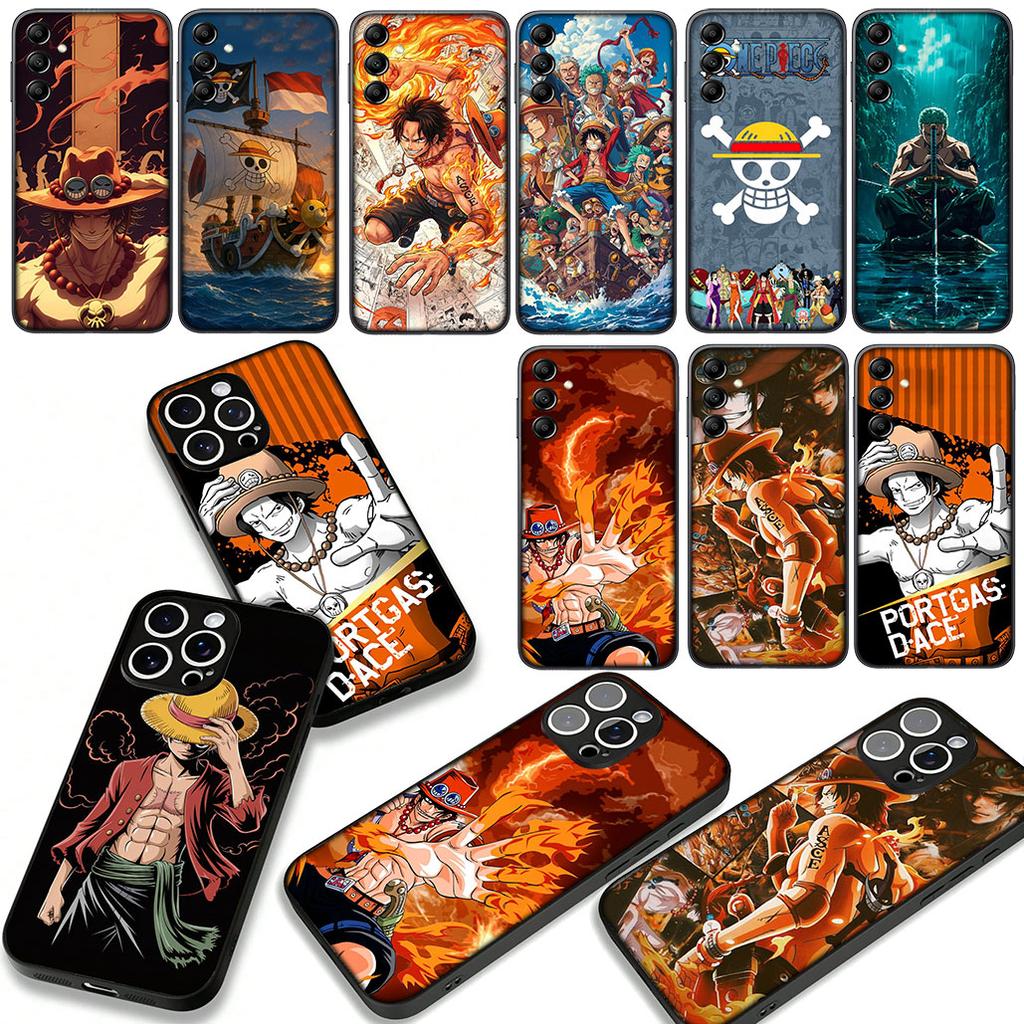 One Ace Pieces Luffy Zoro Phone Cover Case for Apple iPhone 16 15 14 Plus 13 12 Mini 17 Pro Max + 16E Air 16+ ProMax Casing