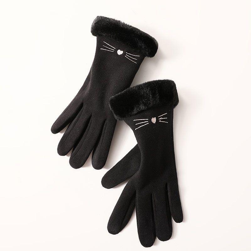 

Зимние женские перчатки Модальные флисовые с подкладкой Теплые для верховой езды Сенсорные Полярный флис подкладка Корейские модные перчатки One Size