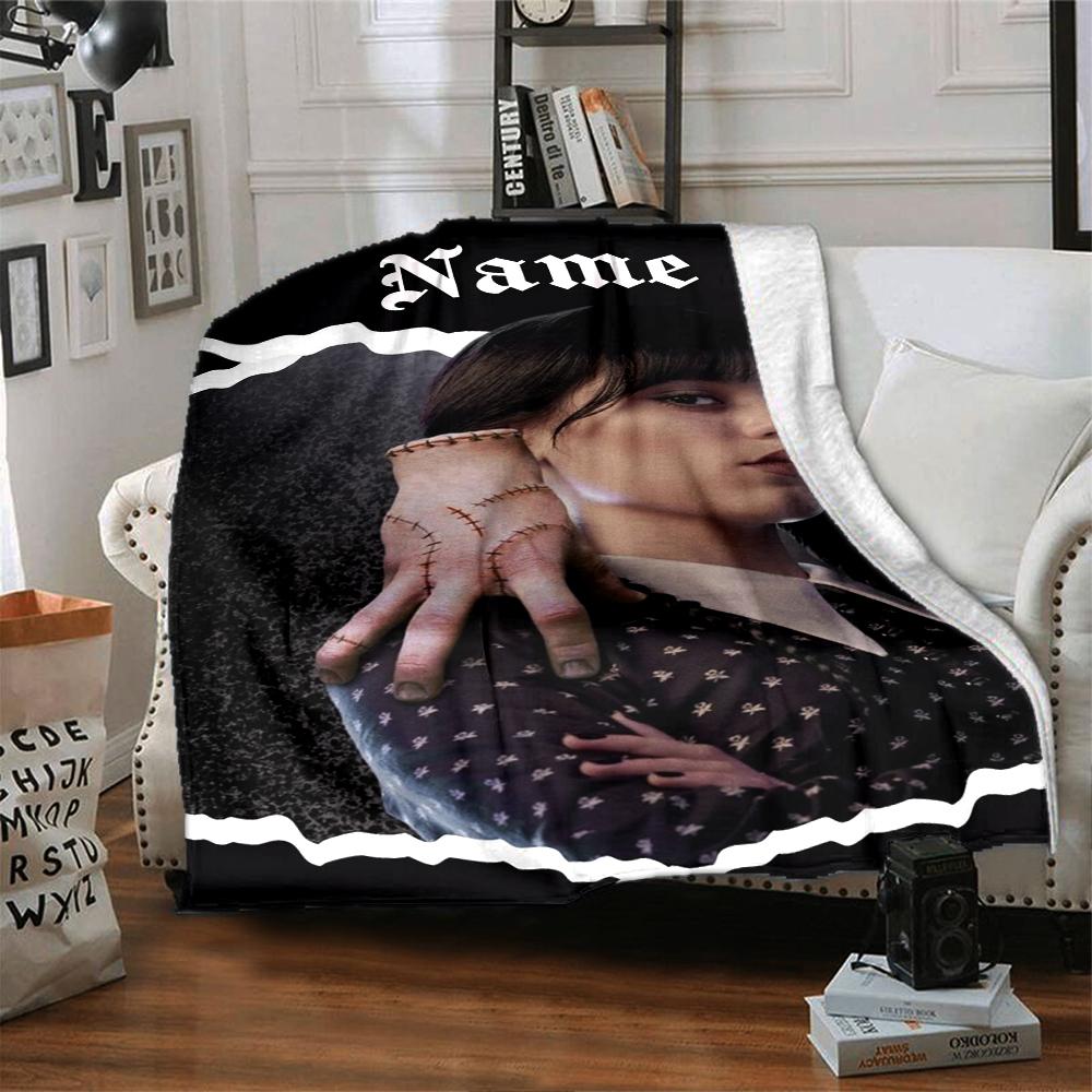 Custom Name Musician Purple Frame Party Blanket For Couch Bed Plush Cozy Fuzzy Blanket Super Soft Warm Blankets For Fall And Winter 0916164