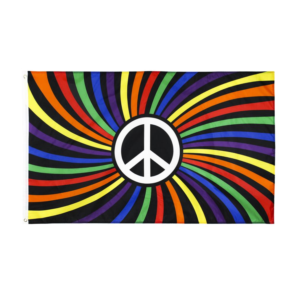 Bandiera Arcobaleno Gay Pace Personalizzata Morbida Poliestere 3X5FT Stampata Digitale/Serigrafica Certificata EN-71 AZO FREE