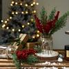 3-Piece Xmas Floral Set, Pine & Berry Decor. 32cm, Wall/Tabletop. Battery-Free Festive Decor.