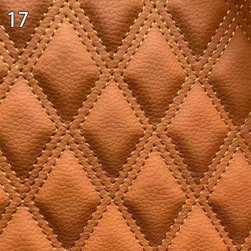 Thick Quilted Faux Leather Fabric Embroidery Upholstery Fabric Car Roof Bedside Leather Door Sponge Trim Decoration