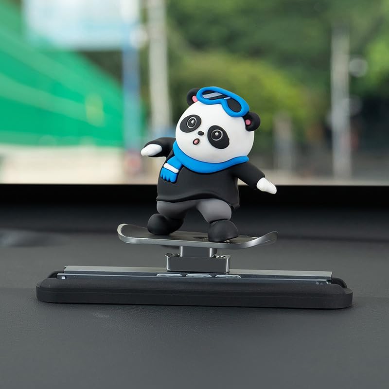 Car Decoration Panda Skateboard Car Accessories Cool Car Supplies Figurine