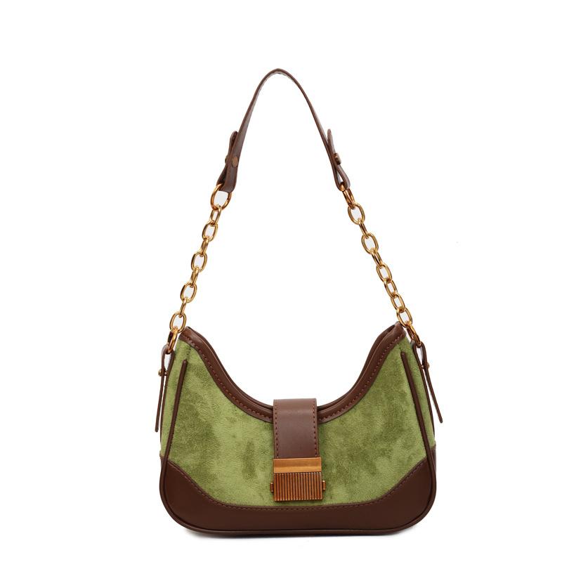 Suede bag women's large capacity 2025 new autumn and winter niche design messenger bag single shoulder underarm baguette bag