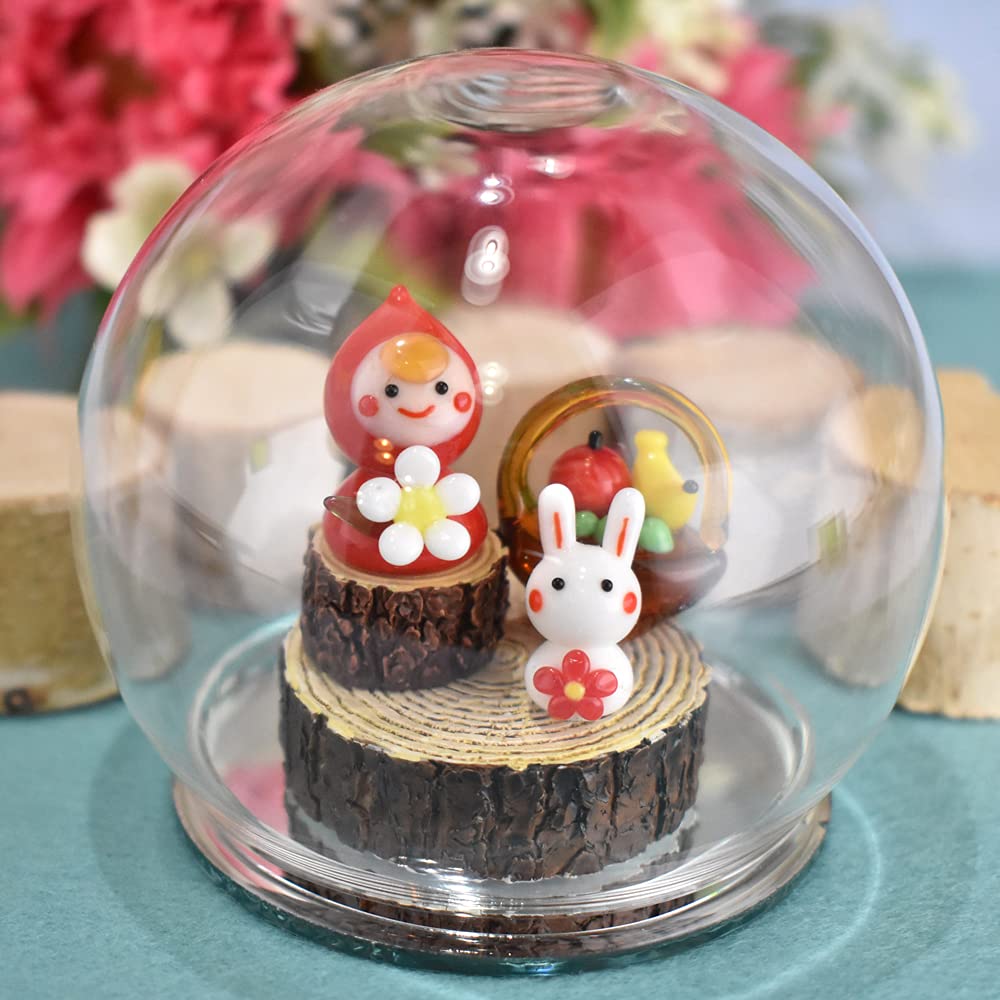 Fourcart Cute Handmade Glass Crafts [Bean Dome] Medium, Width: 55mm x Set of 6