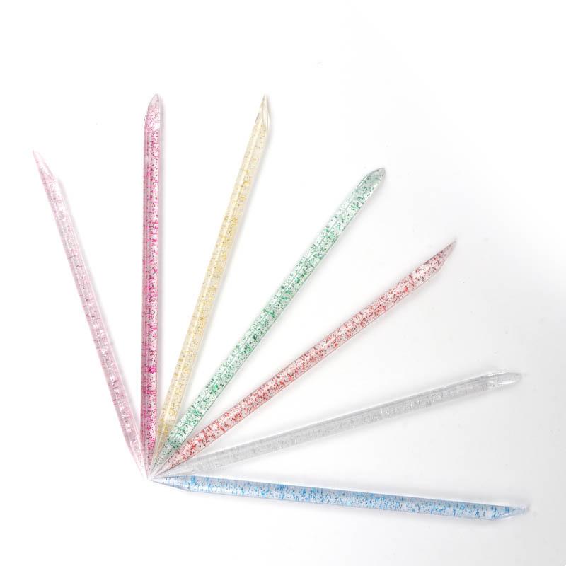 Multicolor Crystal Stick Manicure Dotting Tool Set (100-Pack) - Plastic Orange Wood Cuticle Remover