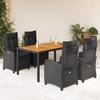 VidaXL Garden Dining Set with Cushions 5 Pcs, Table and Chairs with Adjustable Backrest, Outdoor Furniture, 3212665