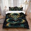 3PCs Dragon Art Design Cover Set, Breathable Fabric(1 Duvet Cover + 2 Pillowcases) (Without Quilt) Yy250911196