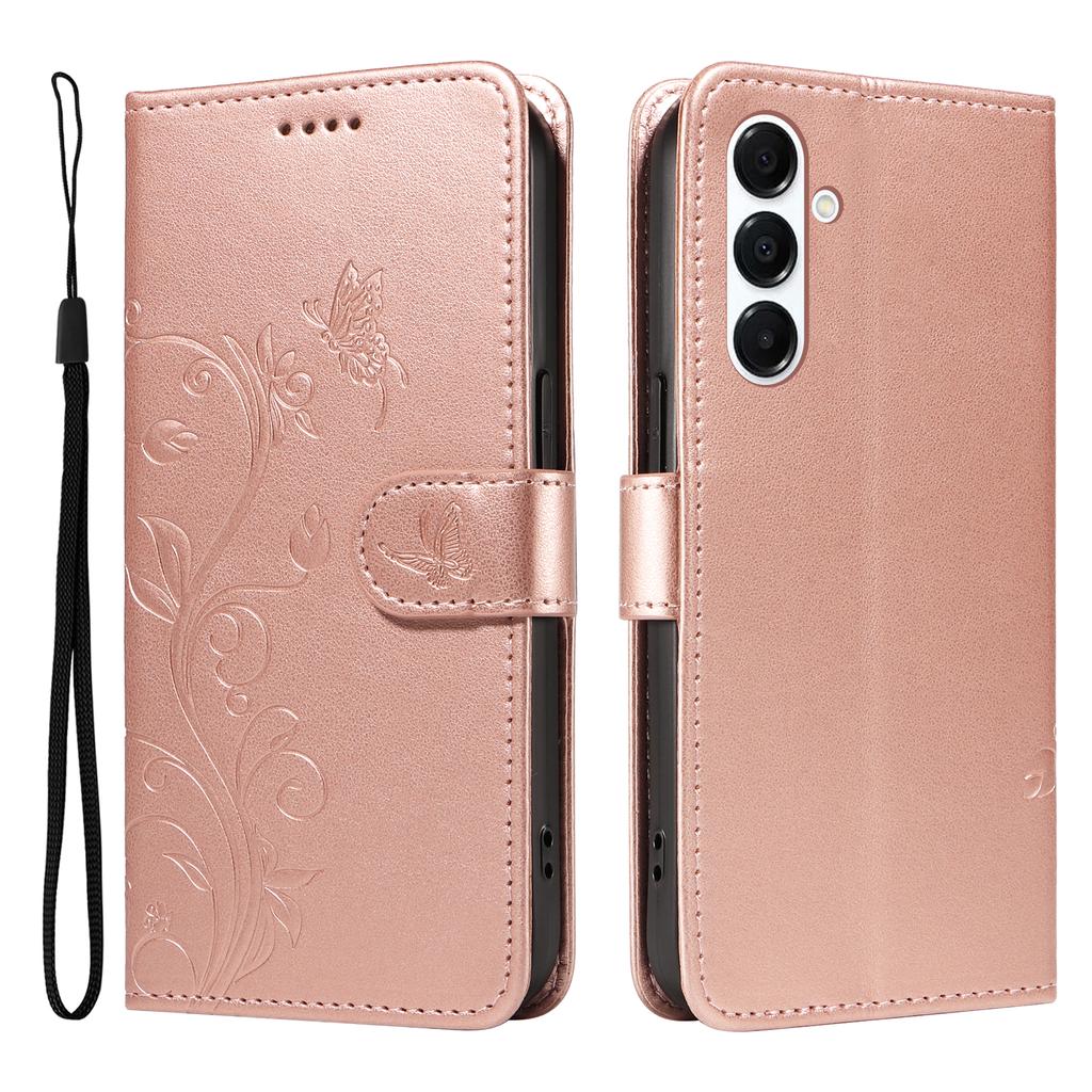 For Samsung Galaxy A16 4G/Galaxy A16 5G/Galaxy A17 5G/Galaxy A26 5G PU Leather Cases Flower Pattern Wallet Stand Phone Cover with Strap