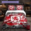 Biancheria da letto a tema Middlesbrough FC Set 3 Pezzi Copripiumino Biancheria da letto Decorativa per Camera Adolescenti Decorazione Casa