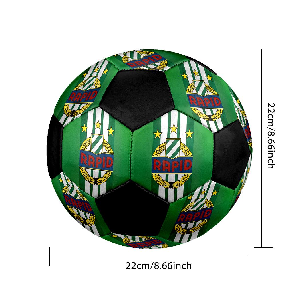 SIZE 5 Rapid Vienna Soccer Ball Colorful All Ages Machine Stitched PVC Competition Ready Durable High-Bounce