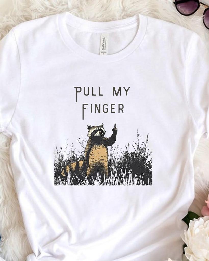 Waschbär Spaß T-Shirt Amerikanisch Retro Trendig Materialfusion Niedliches Haustier Multi-Stil Herren- und Damen- Lustiges und Humorvolles T-Shirt
