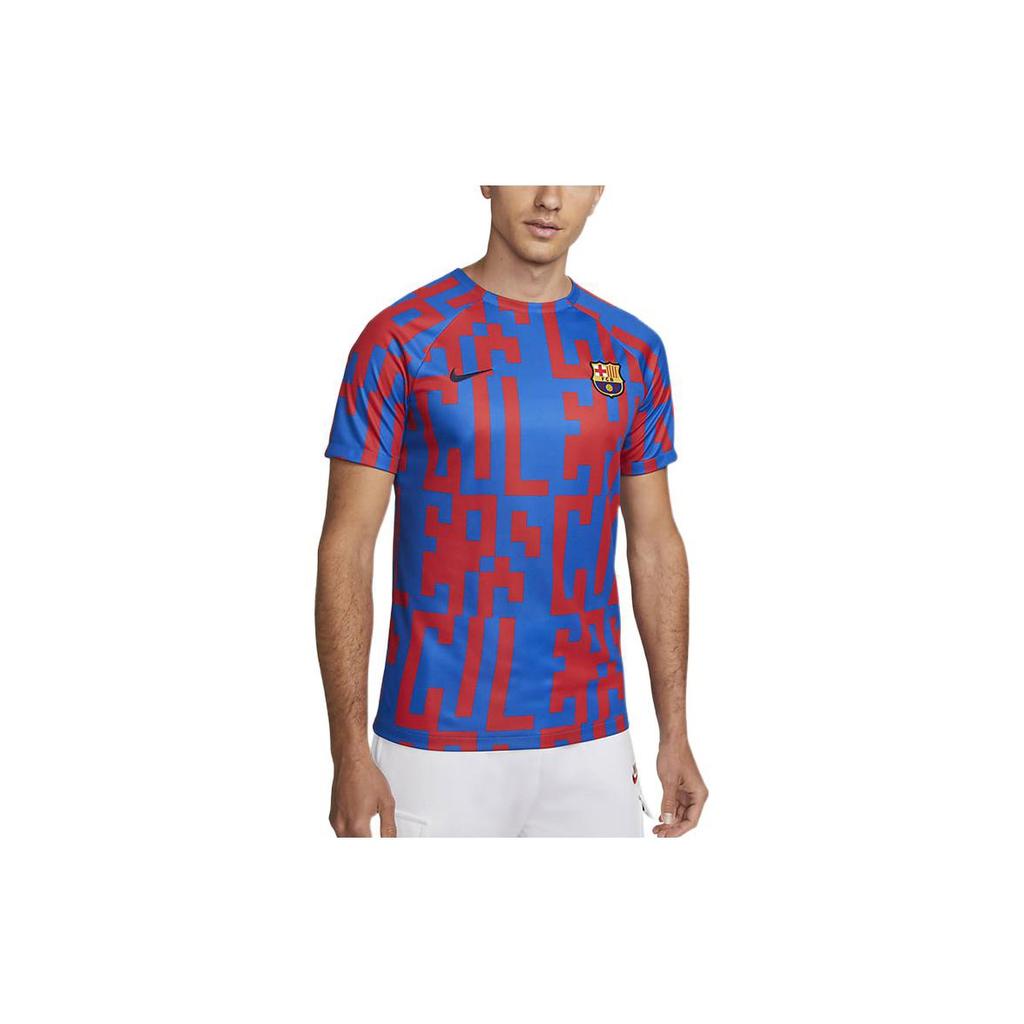 Nike Geometric Pattern Full Print Round Neck Short Sleeve Soccer Jersey Retro Men Jersey Signal-Blue DJ8560-404