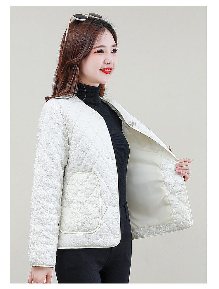 

Осенне-зимняя хлопковая одежда с подкладкой, короткие хлопковые куртки с подкладкой, маленькие женские ромбовидные новые легкие и тонкие теплые куртки XXL-150-85 kg