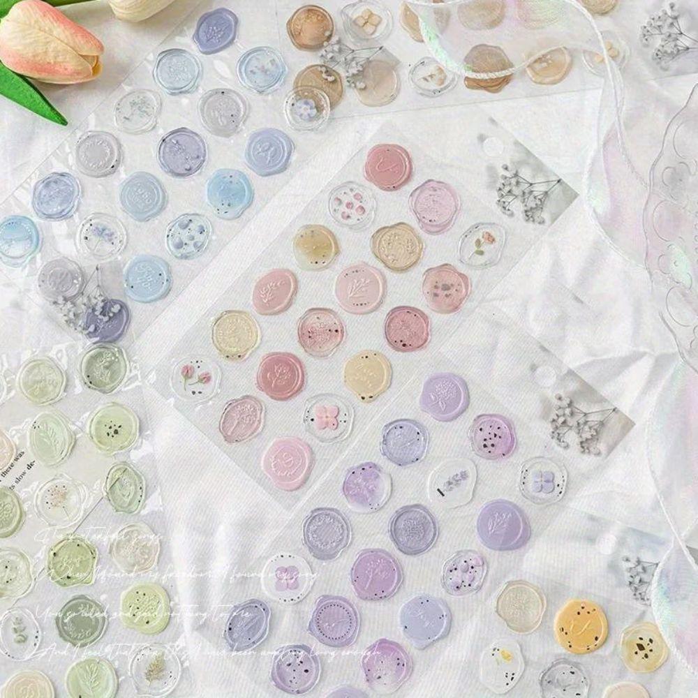 Retro Wax Stamp Seal Sticker European Style Embossed Seal Sticker  for Notebook Envelope Seal