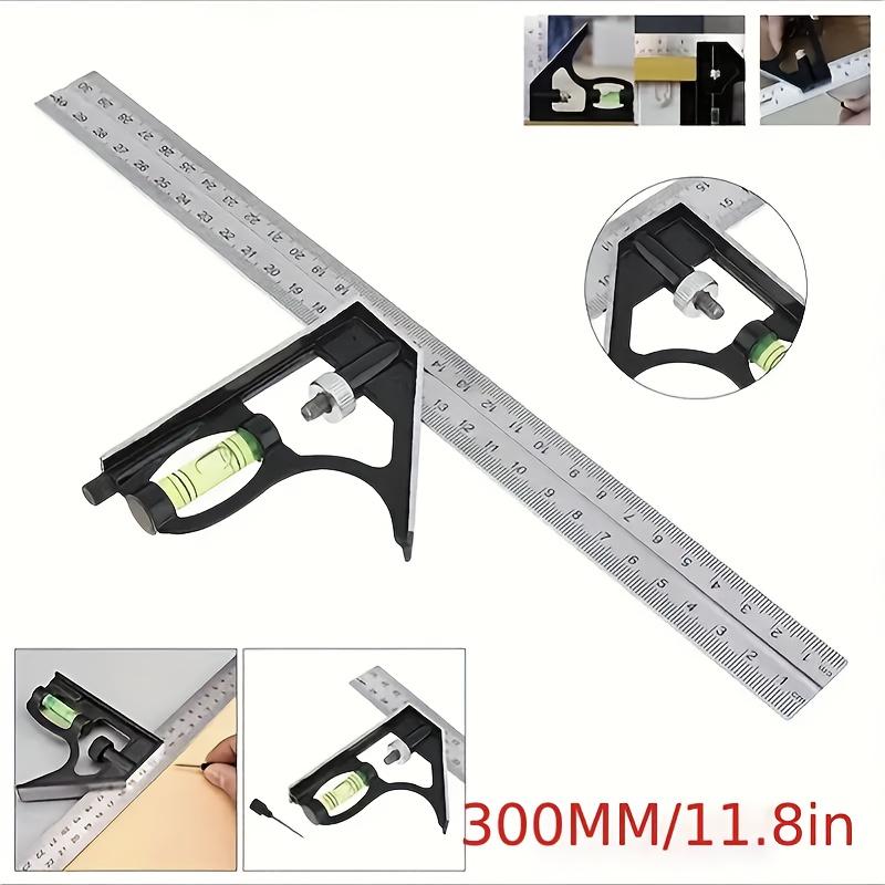 Adjustable Iron Right Angle Ruler Set - Multifunctional Measuring Tool with Combination Square for Woodworking, Carpentry, and Craftsmanship