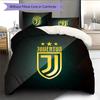 Juventus F.C Muster Bettwäsche Bettdecken-Set Heimdekoration Geschenk (1 Bettbezug + 2 Kissenbezüge (ohne Füllung)).xwn