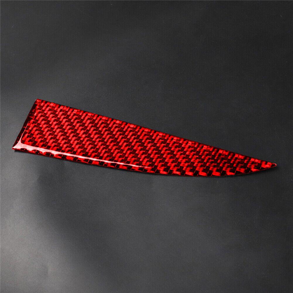 2X Red Carbon Fiber Interior Door Speaker Cover Trim Sticker For Tesla Model 3/Y